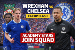Wrexham vs Chelsea FA Cup match academy stars join Chelsea squad