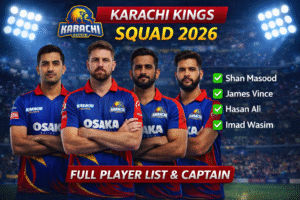 Karachi Kings Squad 2026 – Full Players List & Captain Details