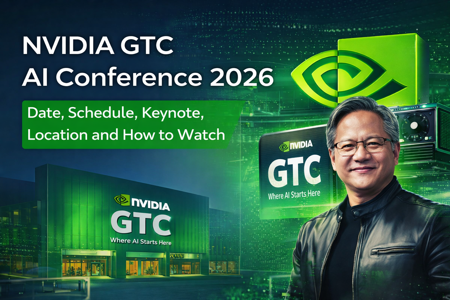 NVIDIA GTC AI Conference 2026 featured image showing event details, keynote, schedule, and San Jose location