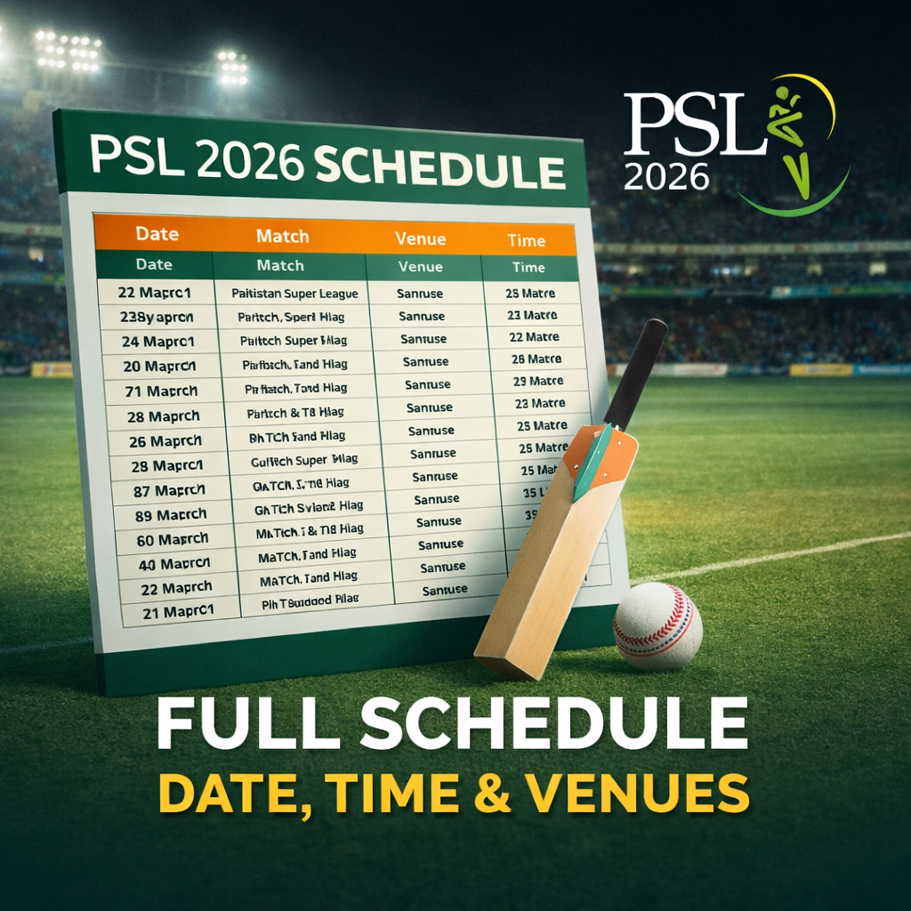 PSL 2026 full schedule match timetable with date time and venues Pakistan Super League
