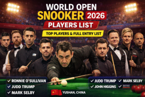 Top snooker players competing in the World Open Snooker 2026 tournament